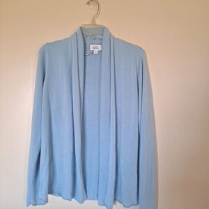 croft & barrow Pale Blue Draped Open Cardigan